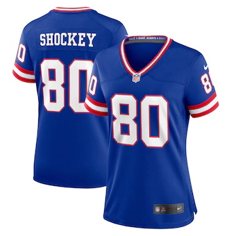 womens nike jeremy shockey royal new york giants classic re